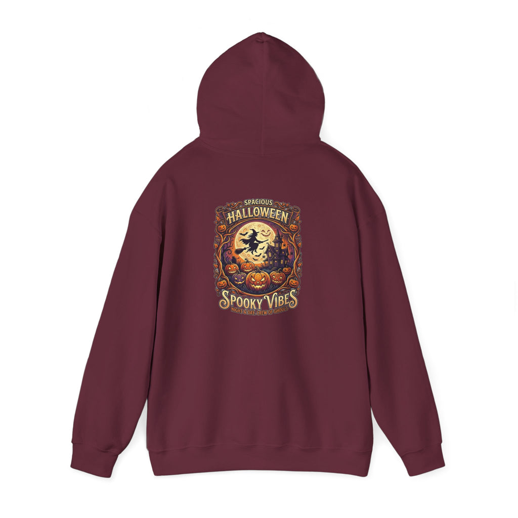 Halloween Pumpkin Hoodie — Happy Halloween Vintage Witch & Spooky Vibes Pullover