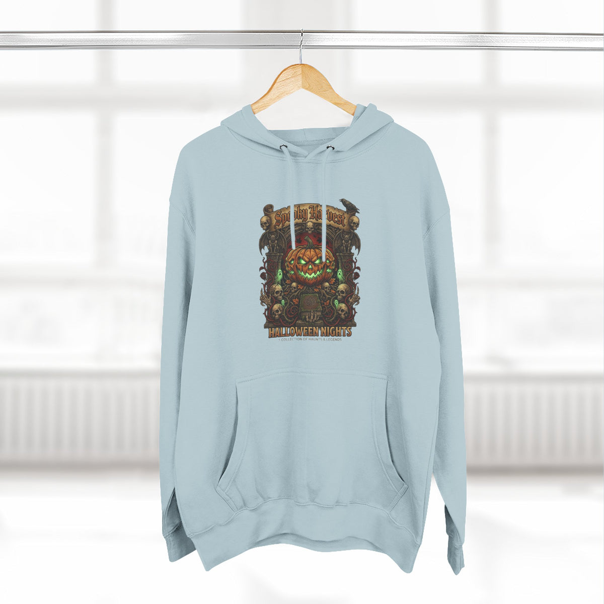 Jack-O'-Lantern Shrine Halloween Hoodie — Spooky Pumpkin Graphic Pullover