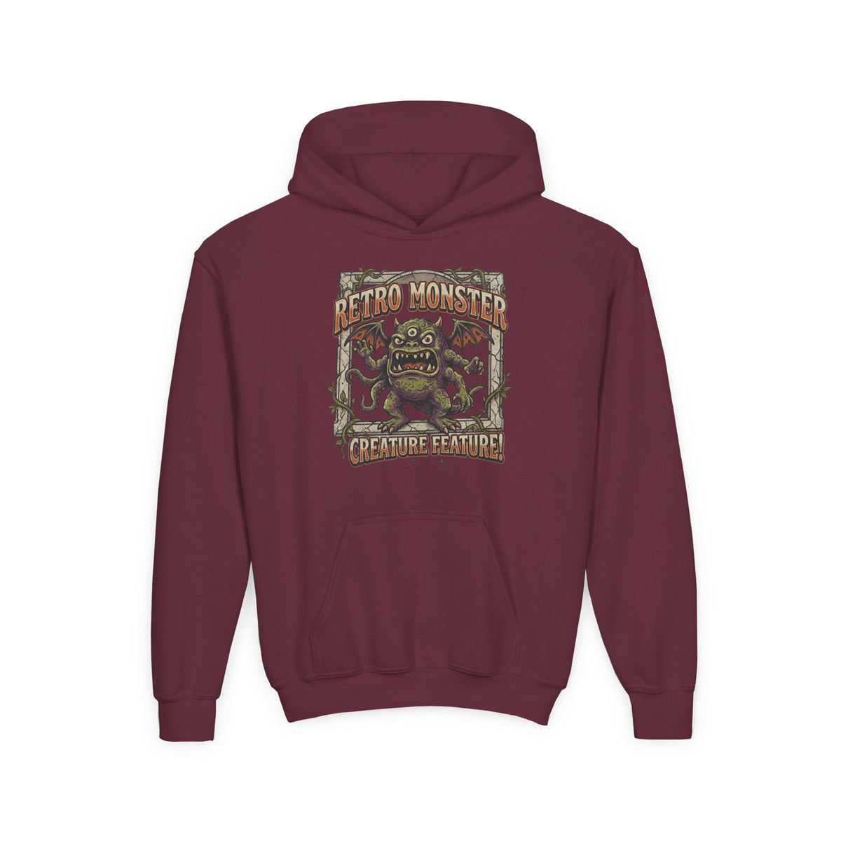 Youth Hoodie — "Retro Monster: Creature Feature" Graphic Pullover