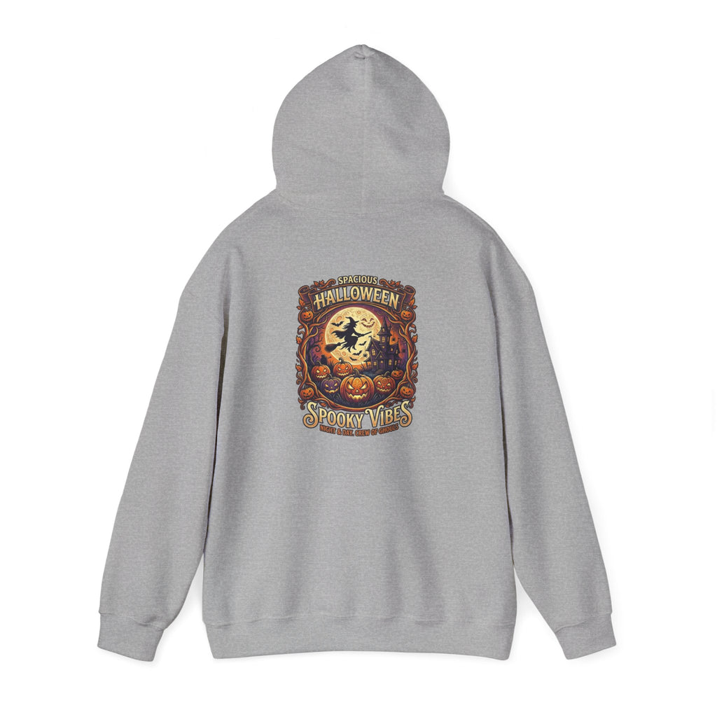 Halloween Pumpkin Hoodie — Happy Halloween Vintage Witch & Spooky Vibes Pullover