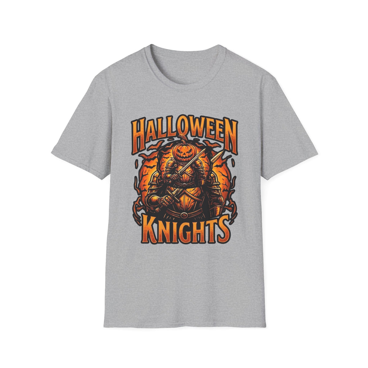 Halloween Knights T-Shirt — Pumpkin Knight Graphic Tee for Halloween