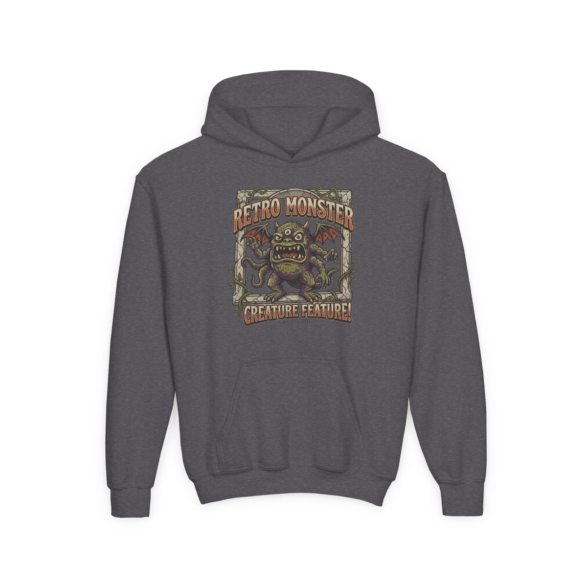 Youth Hoodie — "Retro Monster: Creature Feature" Graphic Pullover