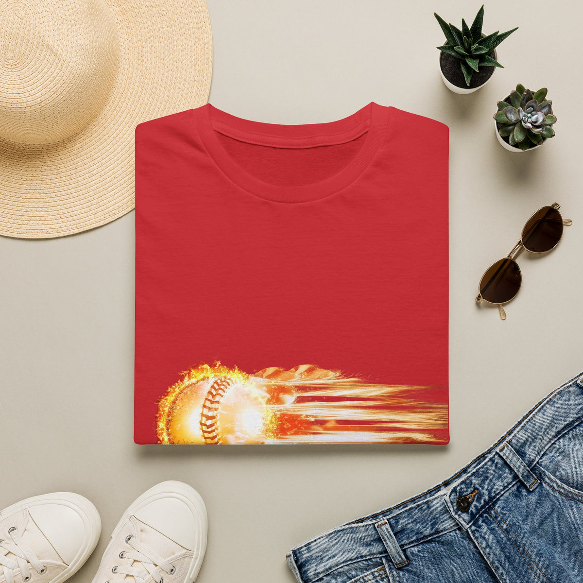 Baseball Fireball T-Shirt — Fast Pitch Meteor Graphic Tee