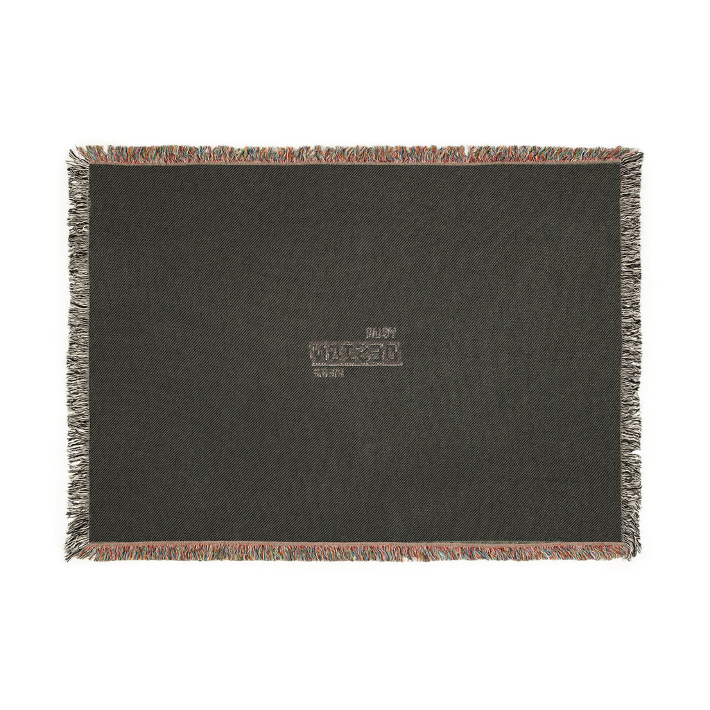 Woven Blanket - Minimal Logo Throw Blanket (Cozy Neutral & Charcoal)