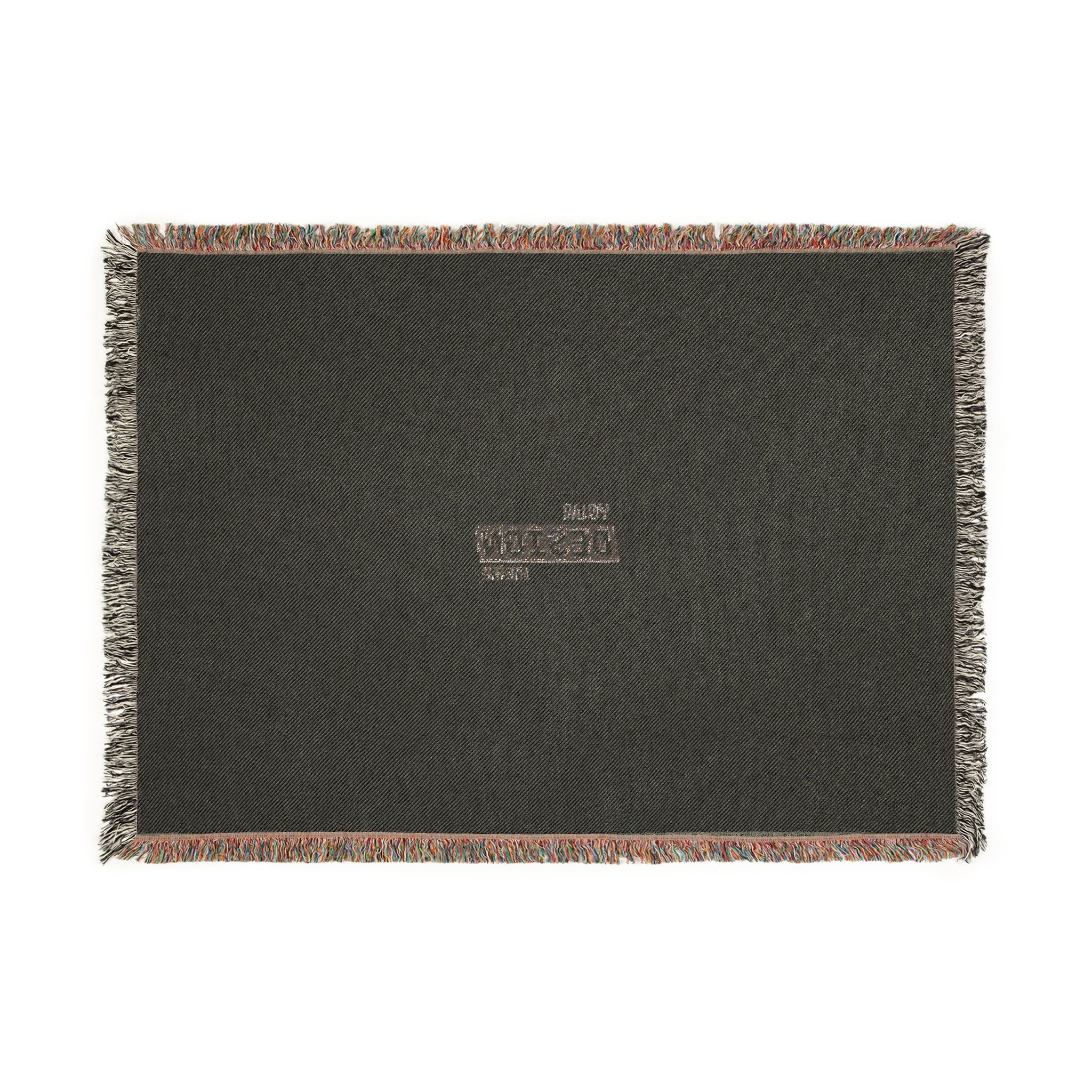 Woven Blanket - Minimal Logo Throw Blanket (Cozy Neutral & Charcoal)