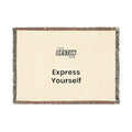 Woven Blanket - Minimal Logo Throw Blanket (Cozy Neutral & Charcoal)
