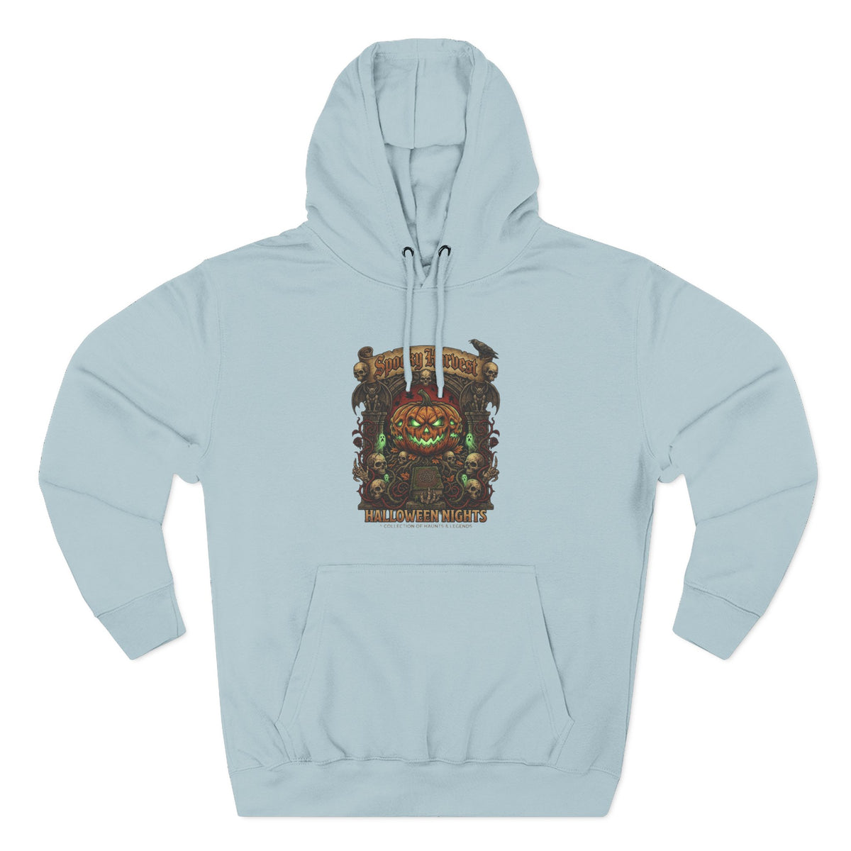 Halloween Pumpkin Demon Hoodie - Spooky Vintage Horror Graphic Fleece