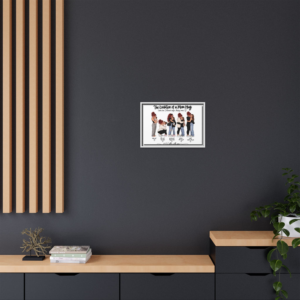 Framed Matte Canvas - "The Evolution of a Mom Hug Girl" Illustration (Mother & Daughter Stages)
