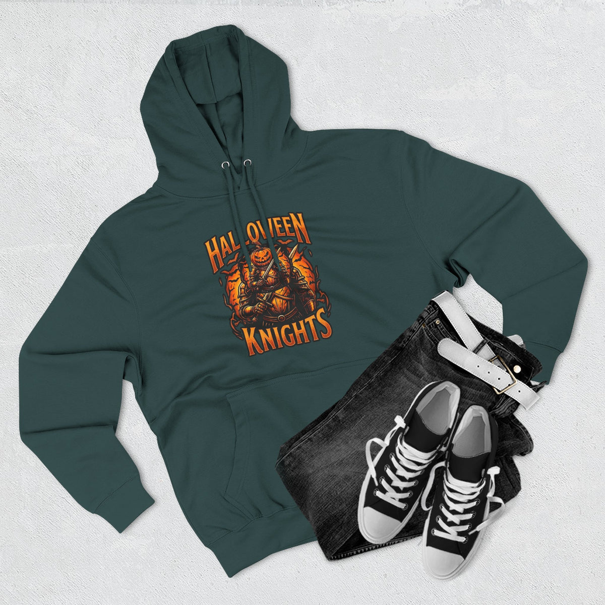 Halloween Knights Hoodie — Pumpkin Skull Graphic Pullover
