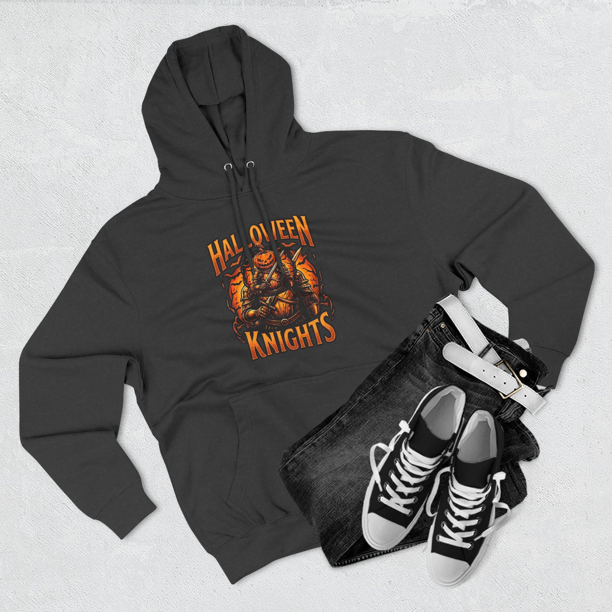 Halloween Knights Hoodie — Pumpkin Skull Graphic Pullover