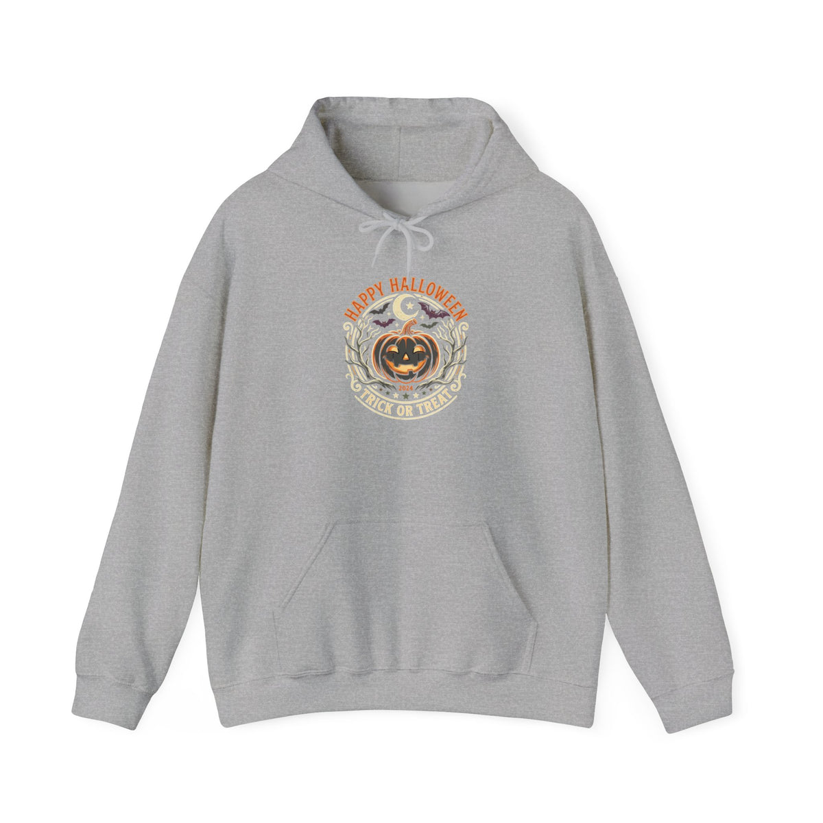 Halloween Pumpkin Hoodie — Happy Halloween Vintage Witch & Spooky Vibes Pullover