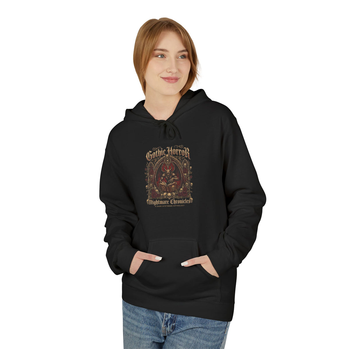 Vintage Botanical 'Autumn Camper' Hoodie — Retro Forest Camping Graphic