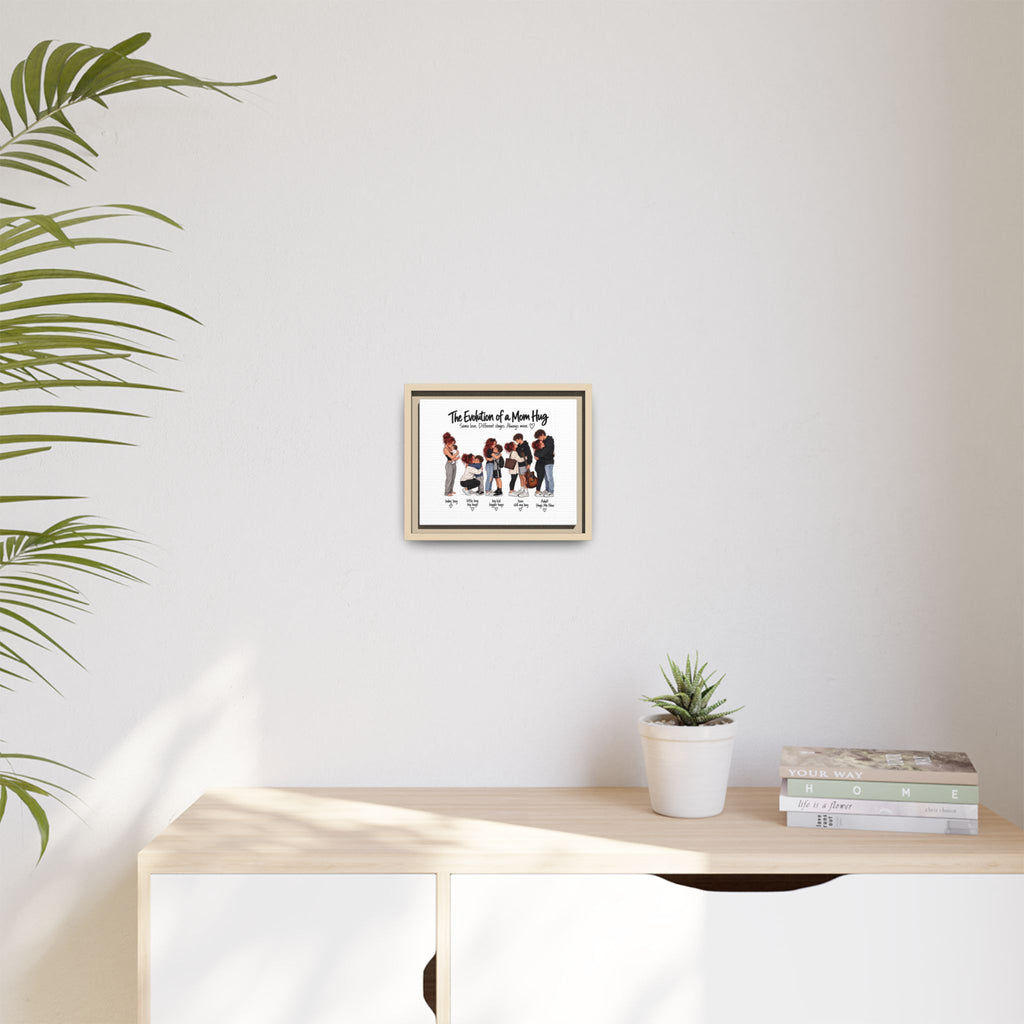 Framed Canvas Wall Art - "The Evolution of a Mom Hug Boy" Family Illustration