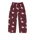Santa Runs on Coffee Men's Christmas Pajama Pants - Burgundy — Funny Coffee Lover Lounge Pants, Holiday PJ Bottoms for Him