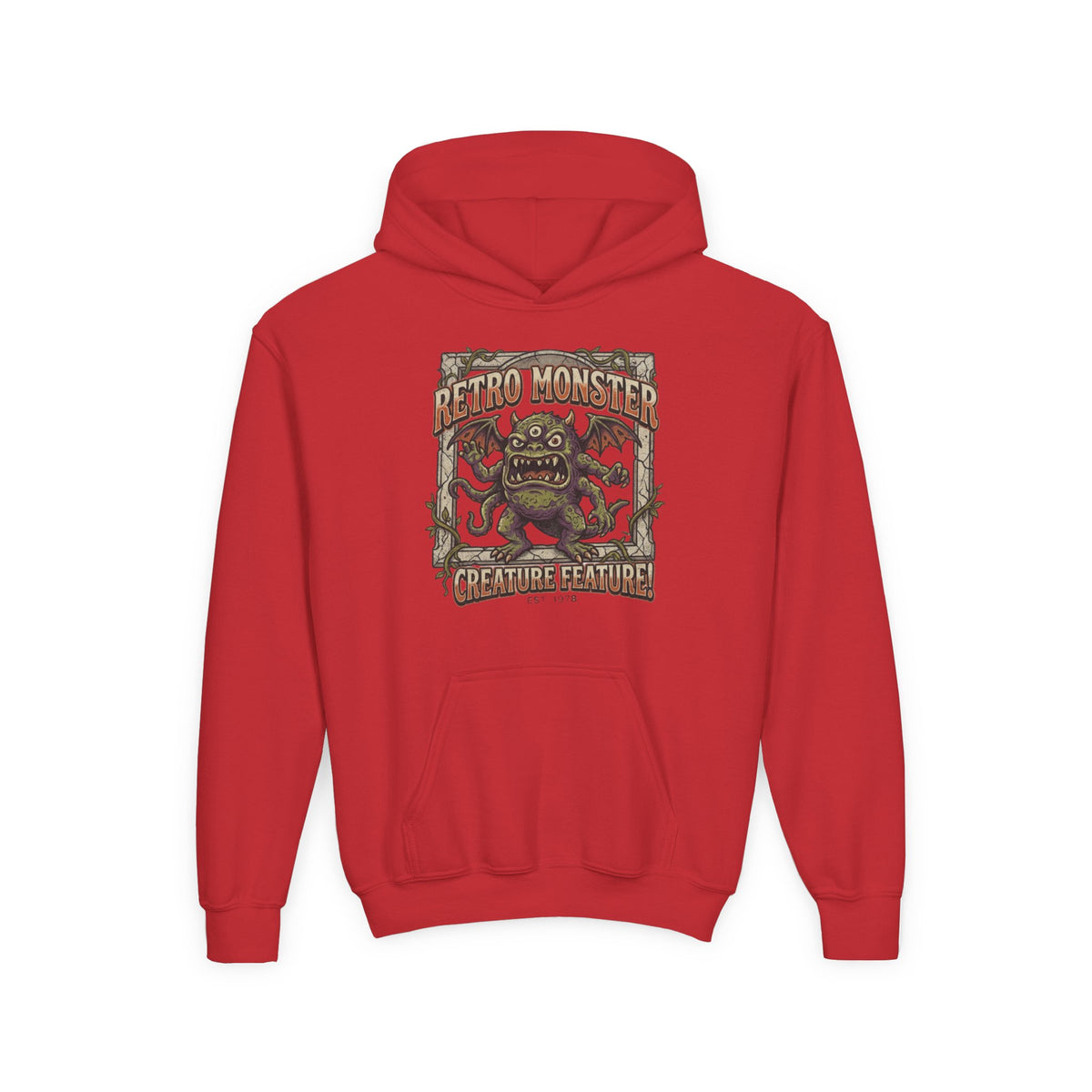 Youth Hoodie — "Retro Monster: Creature Feature" Graphic Pullover