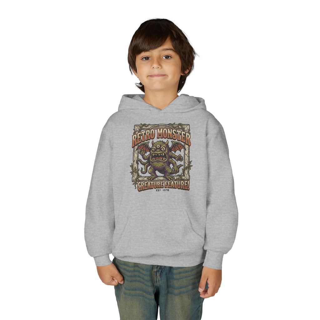 Youth Hoodie — "Retro Monster: Creature Feature" Graphic Pullover