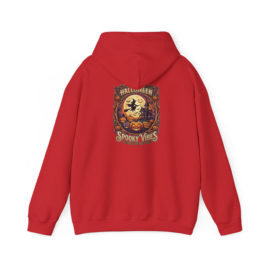 Halloween Pumpkin Hoodie — Happy Halloween Vintage Witch & Spooky Vibes Pullover