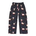 Santa Runs on Coffee Men's Christmas Pajama Pants - Charcoal — Funny Coffee Lover Lounge Pants, Holiday PJ Bottoms for Him