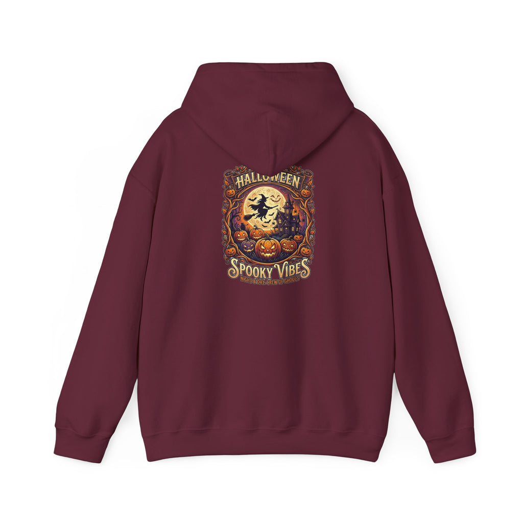 Halloween Pumpkin Hoodie — Happy Halloween Vintage Witch & Spooky Vibes Pullover