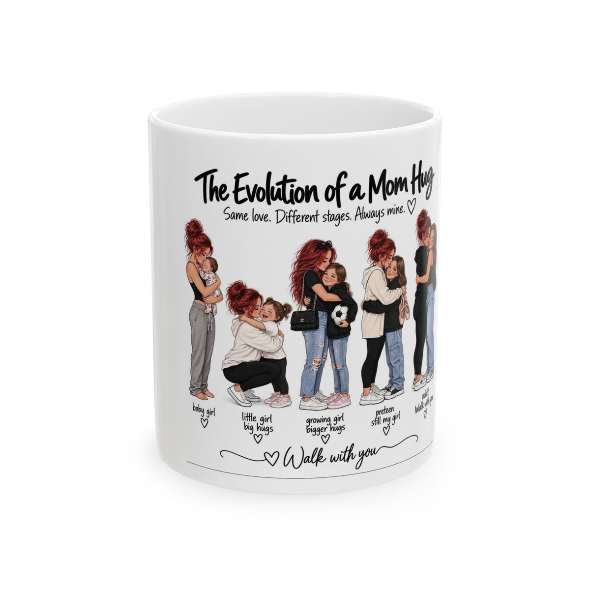 "The Evolution of a Mom Hug" Funny Ceramic Mug