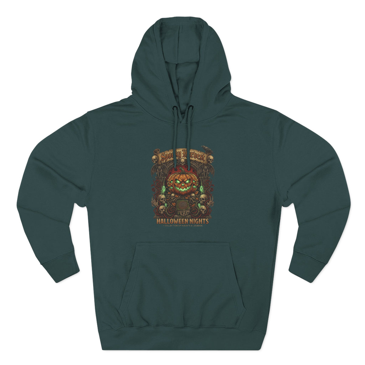 Halloween Pumpkin Demon Hoodie - Spooky Vintage Horror Graphic Fleece