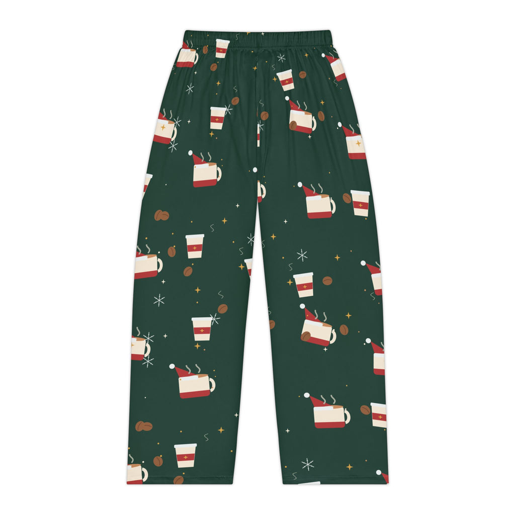 Santa Runs on Coffee Women's Christmas Pajama Pants — Funny Coffee Lover Lounge Pants, Holiday PJ Bottoms for Her