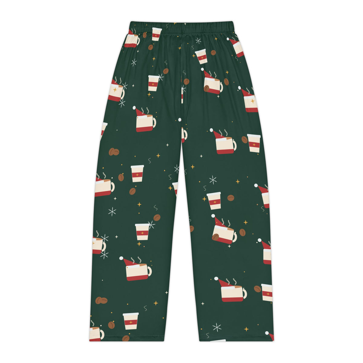Santa Runs on Coffee Women's Christmas Pajama Pants — Funny Coffee Lover Lounge Pants, Holiday PJ Bottoms for Her
