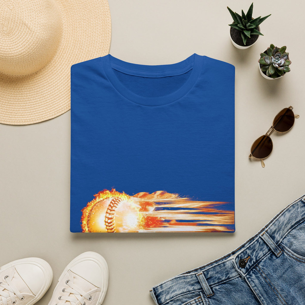 Baseball Fireball T-Shirt — Fast Pitch Meteor Graphic Tee
