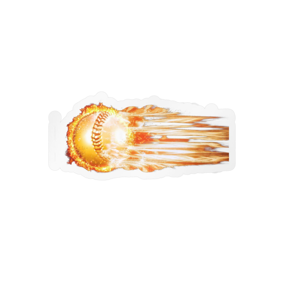 Flaming Baseball Kiss-Cut Vinyl Decal — Fireball Sports Sticker for Laptops, Water Bottles & Cars
