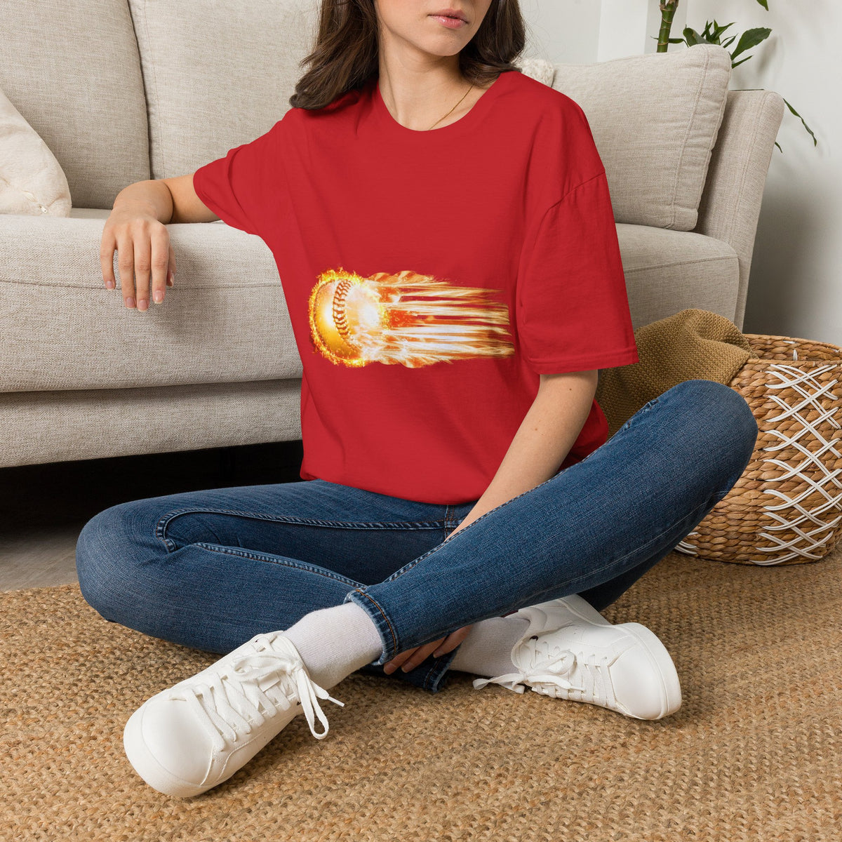 Baseball Fireball T-Shirt — Fast Pitch Meteor Graphic Tee