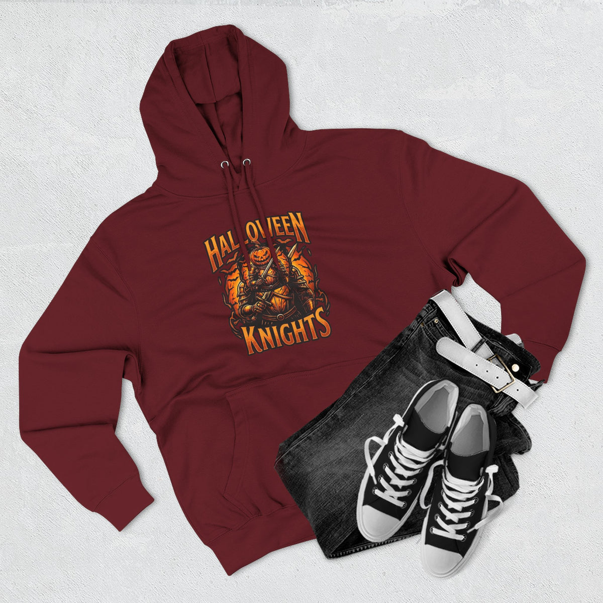 Halloween Knights Hoodie — Pumpkin Skull Graphic Pullover