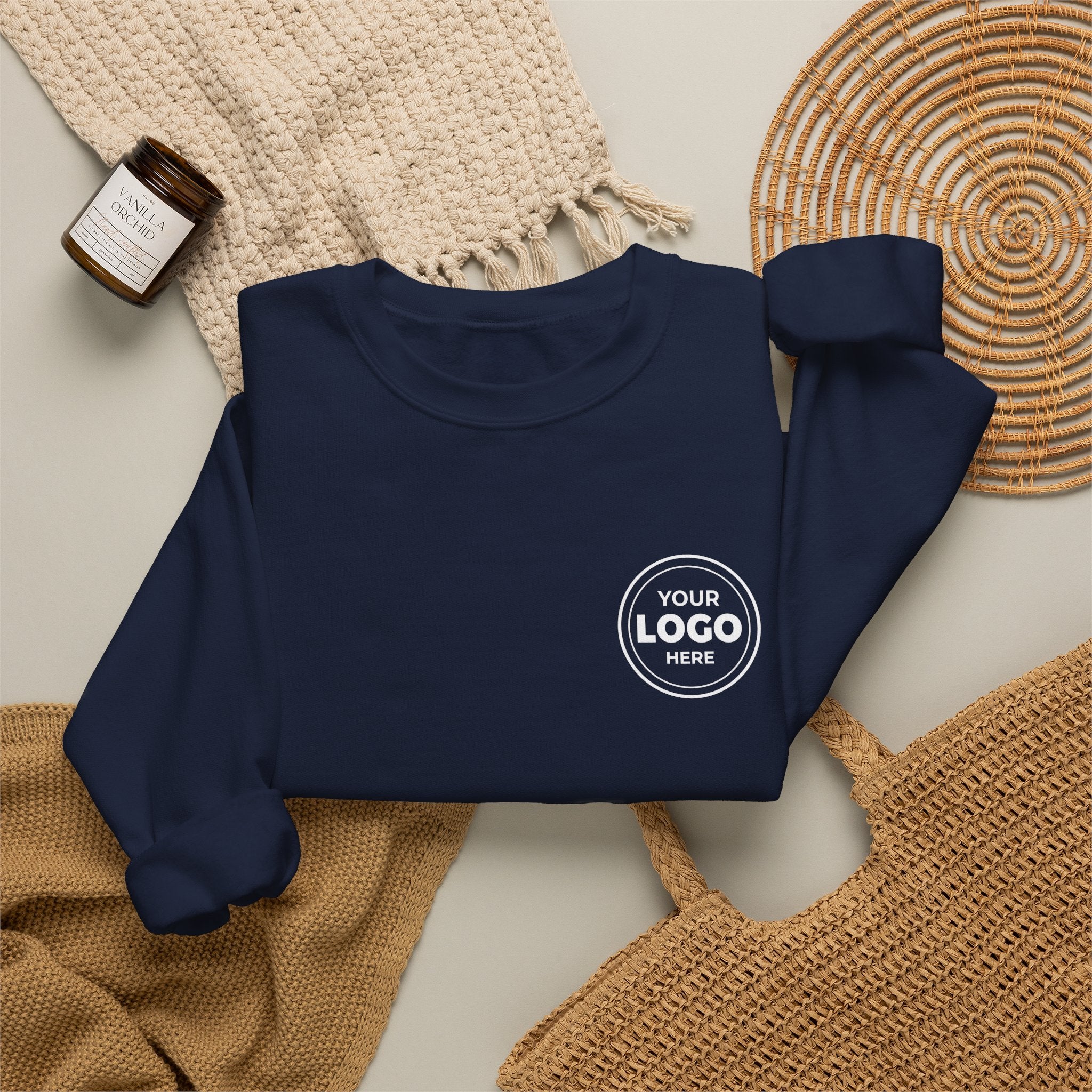 Crewneck Sweatshirt — Custom Logo Chest & Back Design