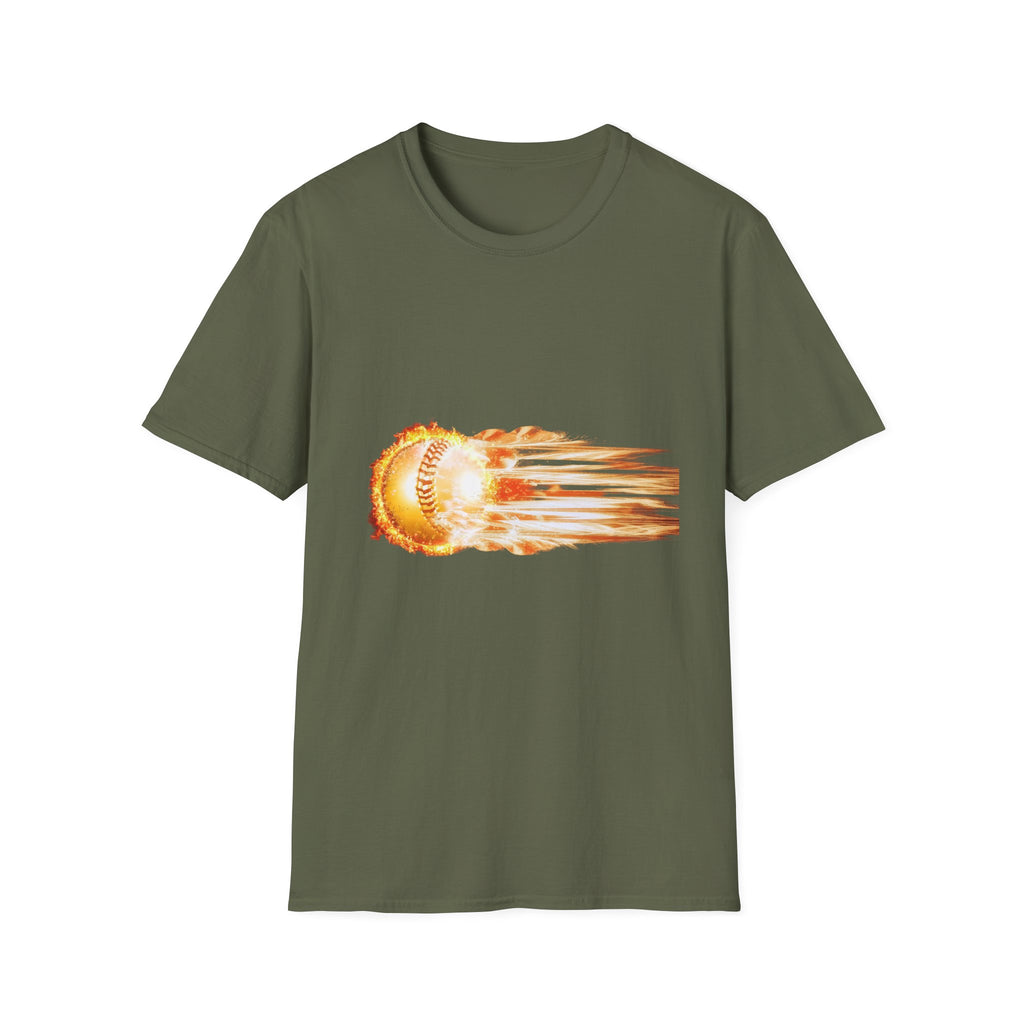 Baseball Fireball T-Shirt — Fast Pitch Meteor Graphic Tee