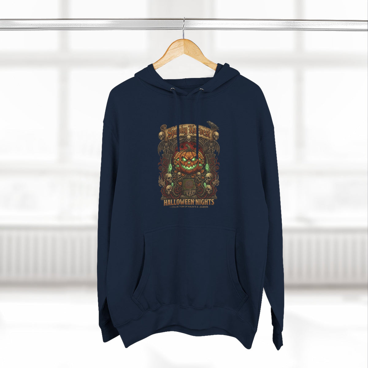 Jack-O'-Lantern Shrine Halloween Hoodie — Spooky Pumpkin Graphic Pullover