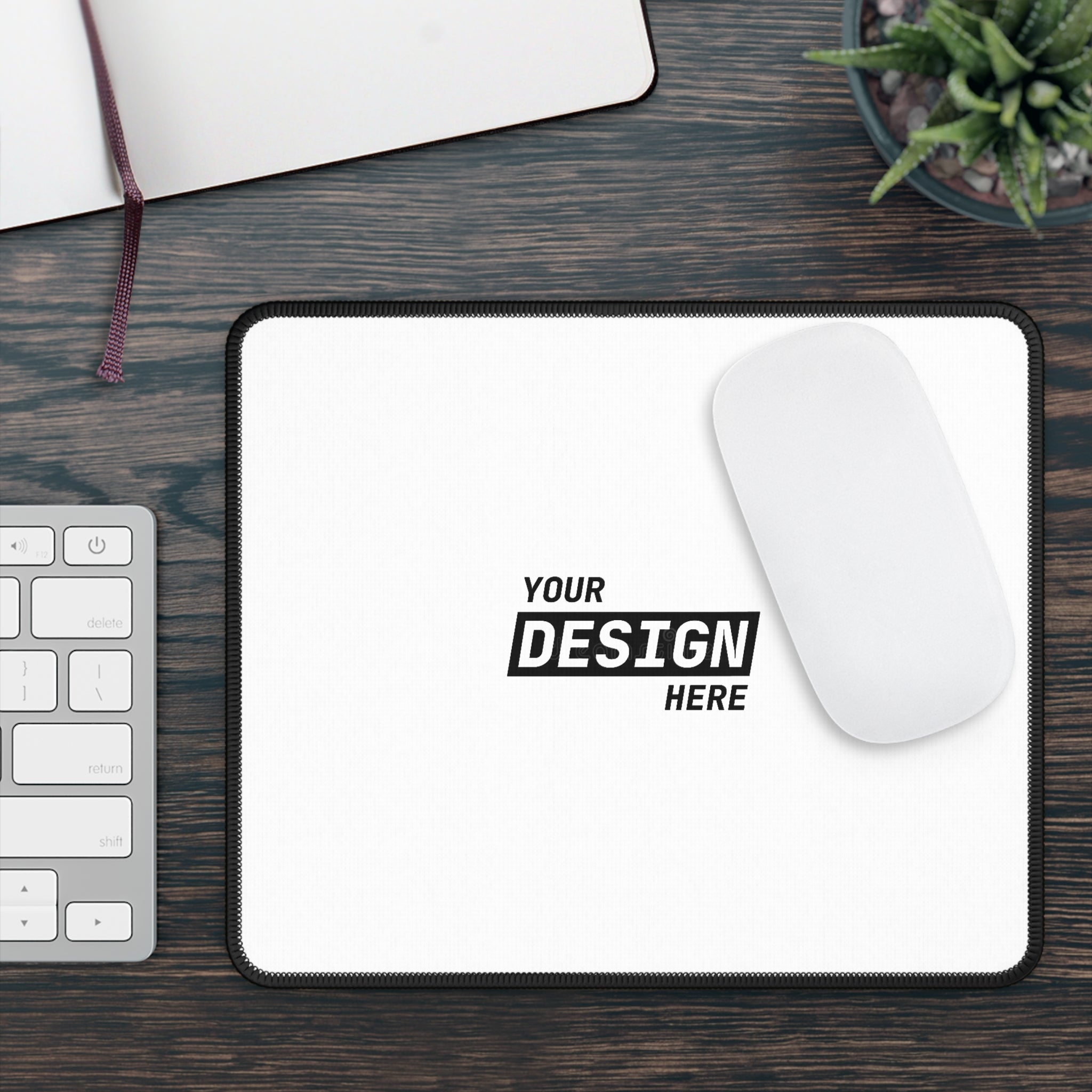 Gaming Mouse Pad — Custom 'Your Design Here' White Desk Pad