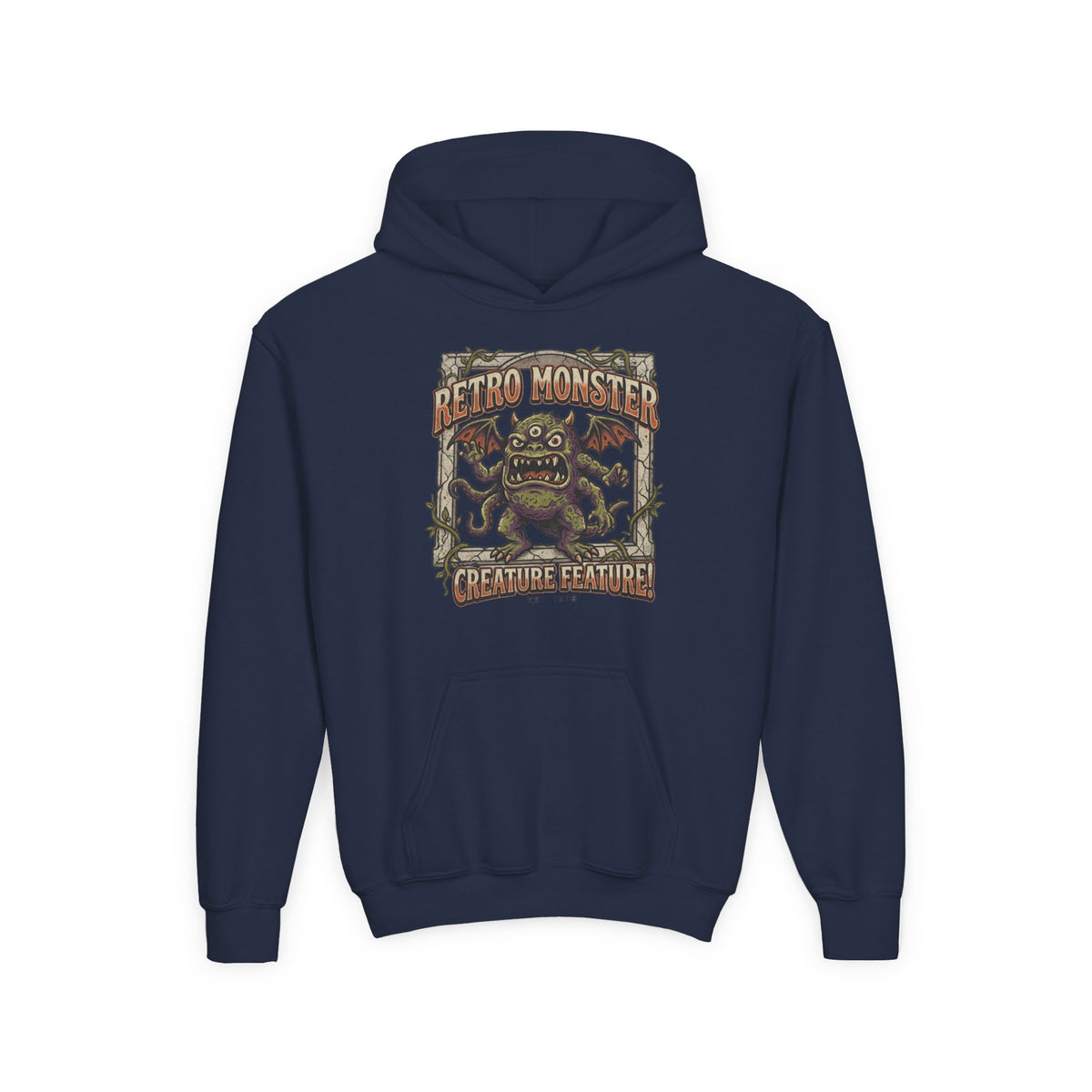Youth Hoodie — "Retro Monster: Creature Feature" Graphic Pullover