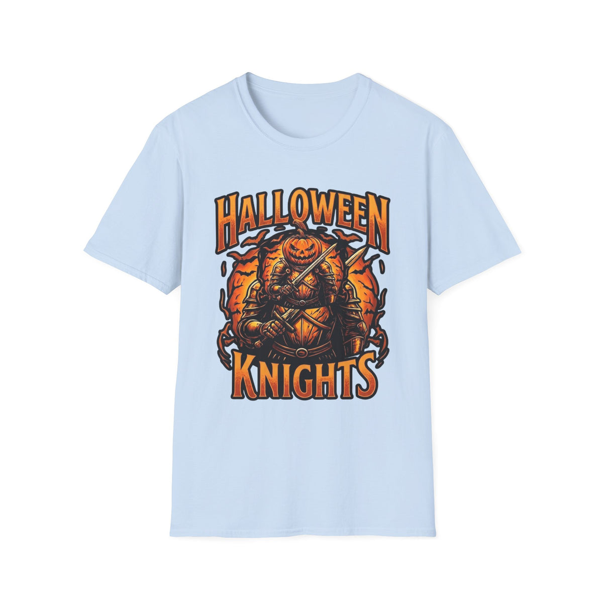 Halloween Knights T-Shirt — Pumpkin Knight Graphic Tee for Halloween
