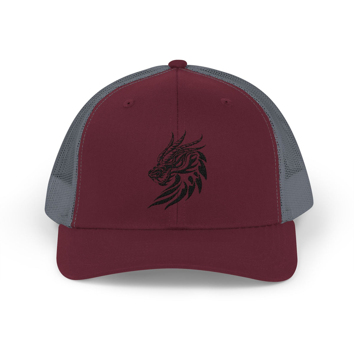 Trucker Cap — Black Tribal Dragon Snapback