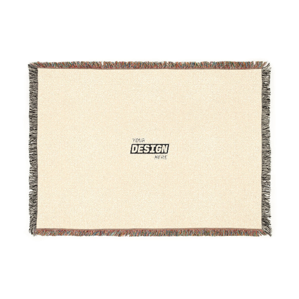 Woven Blanket - Minimal Logo Throw Blanket (Cozy Neutral & Charcoal)