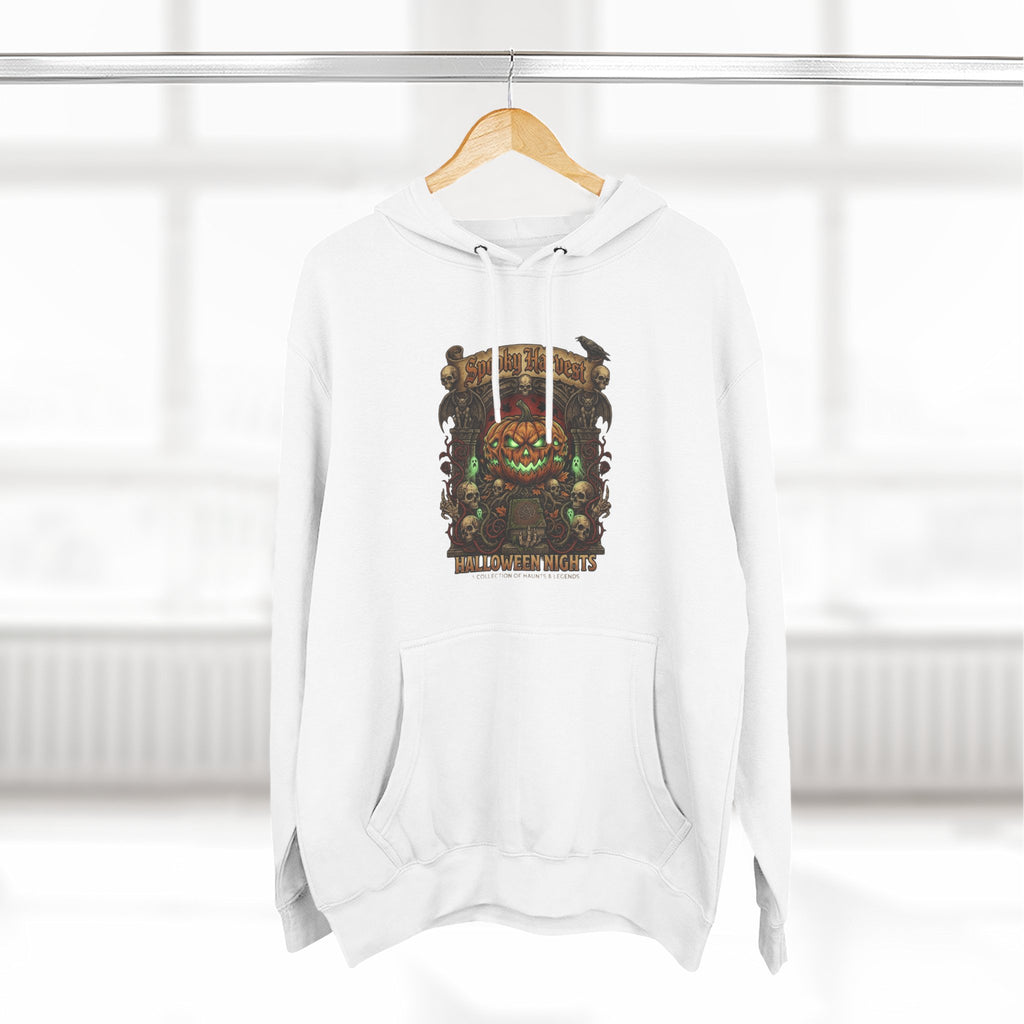 Halloween Pumpkin Demon Hoodie - Spooky Vintage Horror Graphic Fleece