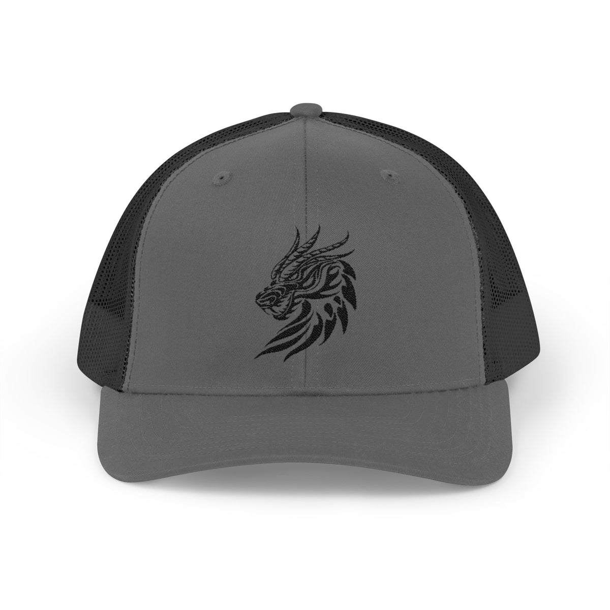 Trucker Cap — Black Tribal Dragon Snapback