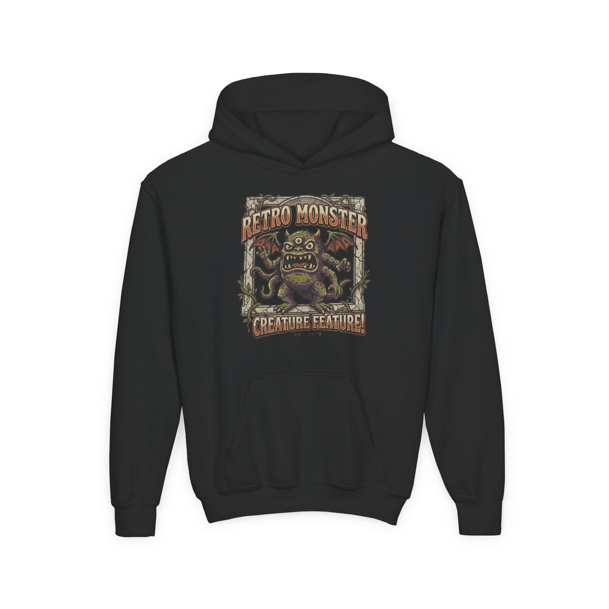 Youth Hoodie — "Retro Monster: Creature Feature" Graphic Pullover