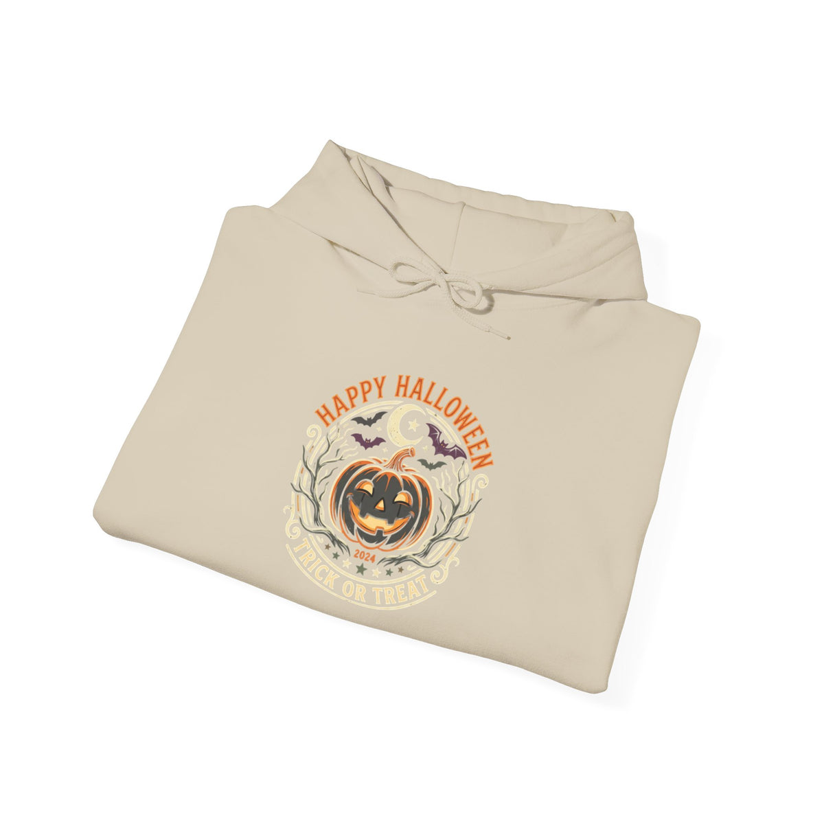 Halloween Pumpkin Hoodie — Happy Halloween Vintage Witch & Spooky Vibes Pullover