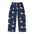 Santa Runs on Coffee Men's Christmas Pajama Pants - Navy — Funny Coffee Lover Lounge Pants, Holiday PJ Bottoms for Him