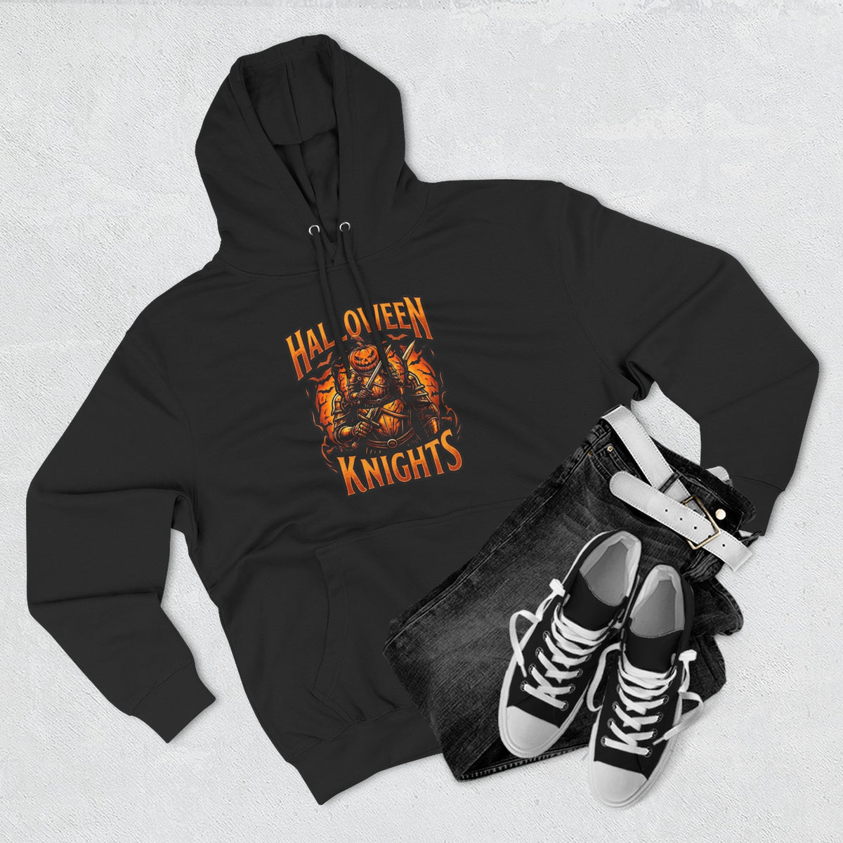 Halloween Knights Hoodie — Pumpkin Skull Graphic Pullover