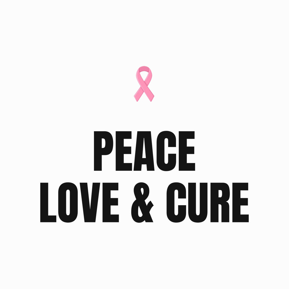 Peace Love & Cure design close-up